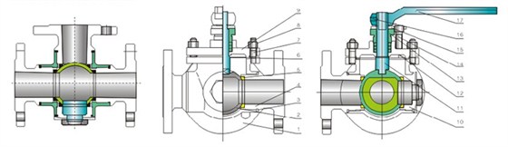 三通球閥產(chǎn)品結(jié)構(gòu)圖